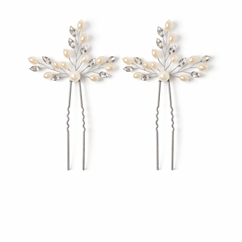 My Little Thieves Pearl Silver Hair Pin Set | Special Occasion - My Little Thieves