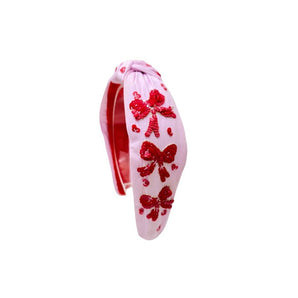 My Little Thieves Pink Bow Red Girls Headband | Kids - My Little Thieves
