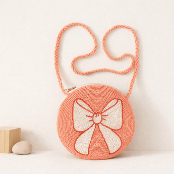 My Little Thieves Pink White Round Beaded Bag | Girls Fashion Accessory - My Little Thieves