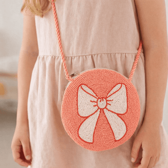 My Little Thieves Pink White Round Beaded Bag | Girls Fashion Accessory - My Little Thieves