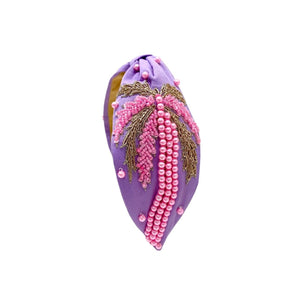 My Little Thieves Purple Palm Tree Pearl Tassel Headband - My Little Thieves