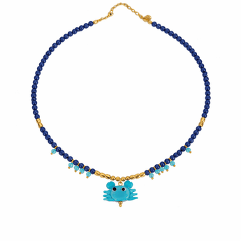 Navy Beaded Necklace Blue Crab | Kids Jewelry - My Little Thieves