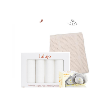 Lulujo x Kaloo Newborn Gift Bundle - Oatmeal / Cache Cache
