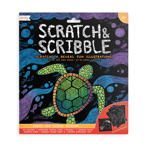 Ocean Life Scratch and Scribble Scratch Art Kit - My Little Thieves