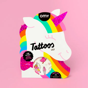 Omy Kids' Temporary Tattoos | Fun Dinosaur & Glow In The Dark Designs - My Little Thieves