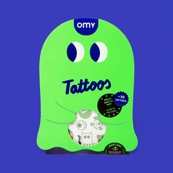 Omy Kids' Temporary Tattoos | Fun Dinosaur & Glow In The Dark Designs - My Little Thieves