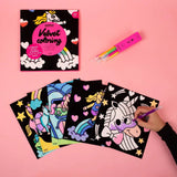 Omy Velvet Colouring Set | Kawaii Themed Creative Art For Kids - My Little Thieves