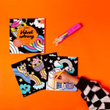 Omy Velvet Colouring Set | Kawaii Themed Creative Art For Kids - My Little Thieves
