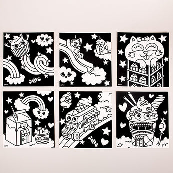 Omy Velvet Colouring Set | Kawaii Themed Creative Art For Kids - My Little Thieves