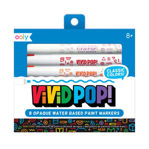 Ooly Vivid Pop Opaque Paint Markers Metallic Set Of 8 | Water Based Art Markers - My Little Thieves