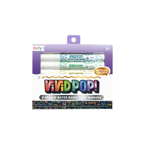 Ooly Vivid Pop Opaque Paint Markers Metallic Set Of 8 | Water Based Art Markers - My Little Thieves