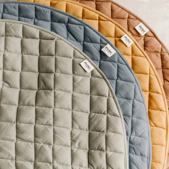 Organic Soft Baby Play Mat and Storage Bag – Mustard Chai Tea - My Little Thieves