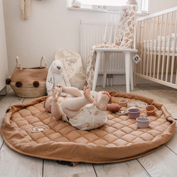 Organic Soft Baby Play Mat and Storage Bag – Tawny Brown - My Little Thieves
