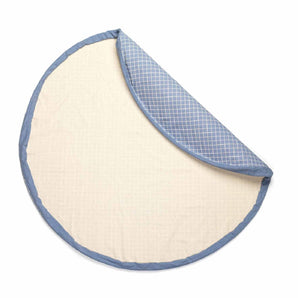 Organic Toy Storage Bag – Grid Blue - My Little Thieves