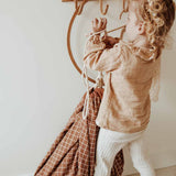 Organic Toy Storage Bag – Grid Brown - My Little Thieves