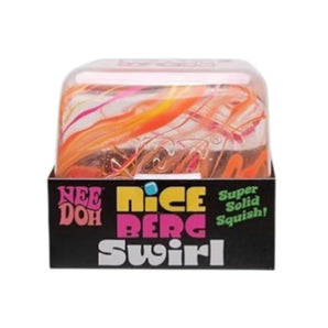 NEE DOH Jumbo Swirl Nice Berg Squishy Fidget Toy Orange