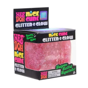 NEE DOH  Nice Cube Glitter and Glow Squishy Fidget Toy Pink