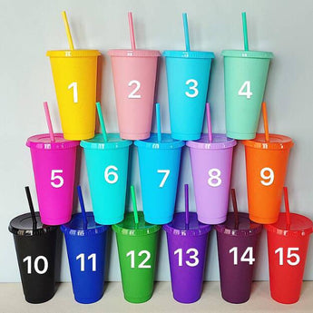 Personalised 24 oz Tumblers Cup with straw and Lid Best choice for Birthday Favors - My Little Thieves