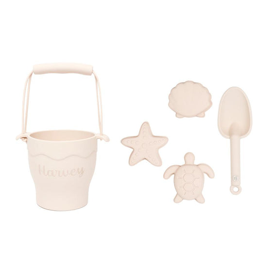 Personalised 5-Piece Silicone Beach Toy Set - Sand White - My Little Thieves