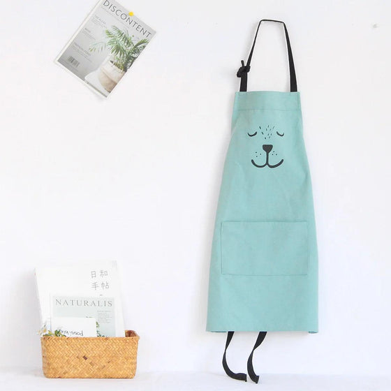 Personalised Bear Childrens Apron Green - My Little Thieves