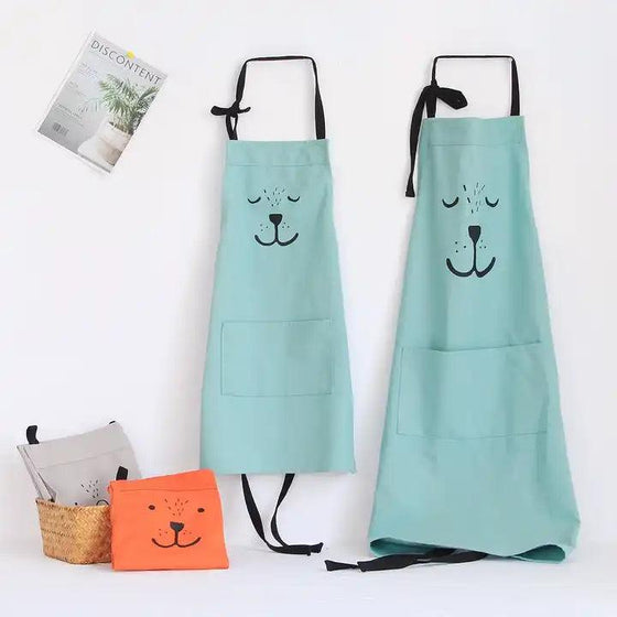 Personalised Bear Childrens Apron Green - My Little Thieves