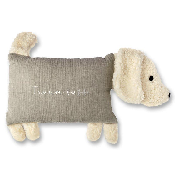 Personalised Cuddly Dog Beige Pillow - My Little Thieves