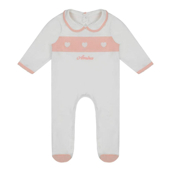 Personalised Organic Cotton Heart Sleepsuit - My Little Thieves