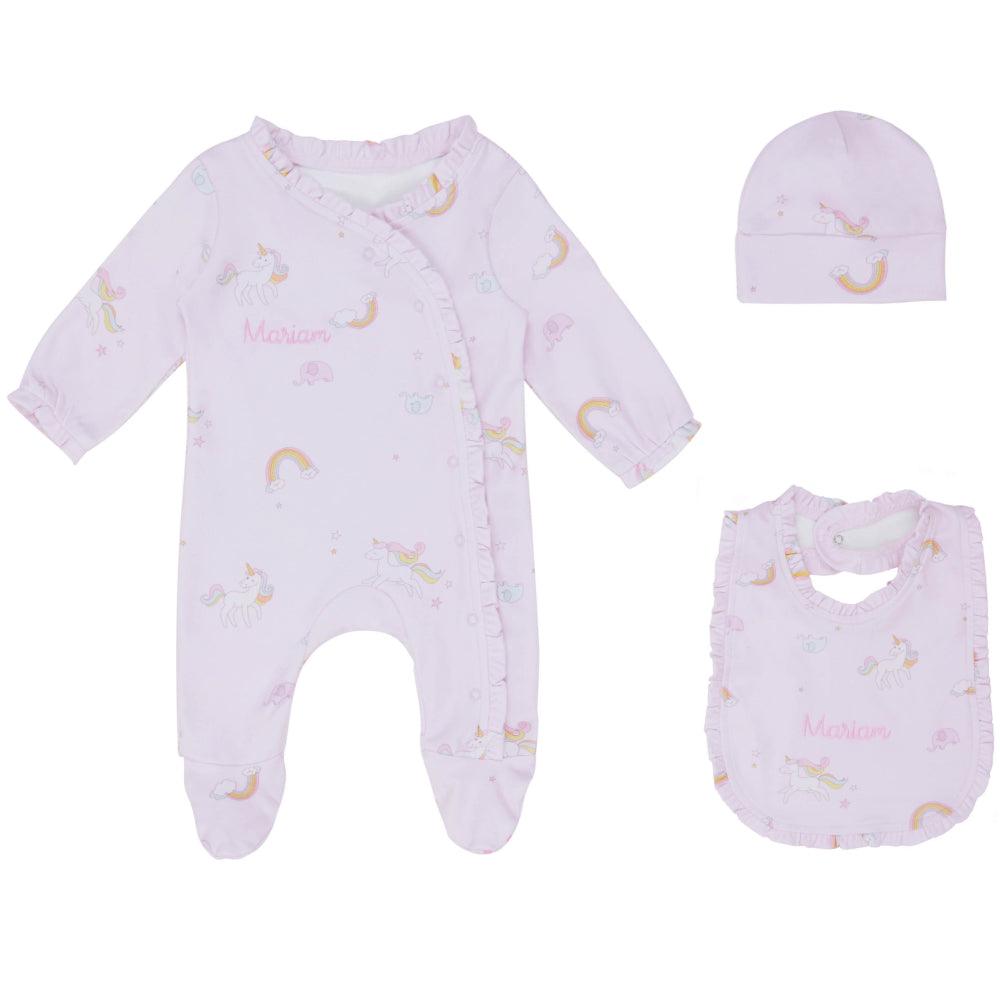  Personalised Unicorn Printed 3-Piece Matching Set - My Little Thieves