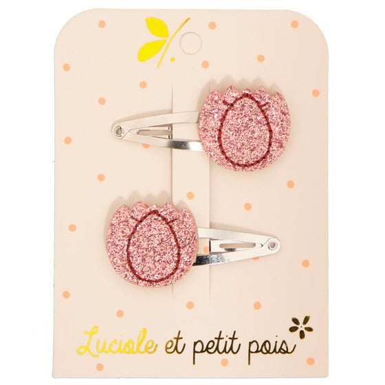 PInk Barrettes tulipes framboise (pair) - My Little Thieves