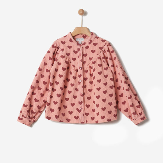 Pink Hearts All Over Cordurory Top - My Little Thieves