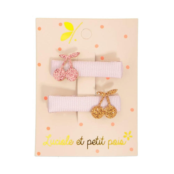 Pink Mini Cherry hair clips (pair) - My Little Thieves