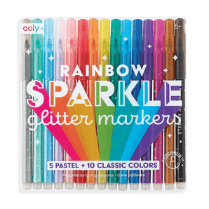 Rainbow Sparkle Glitter Markers - Set of 15 - My Little Thieves