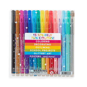 Rainbow Sparkle Glitter Markers - Set of 15 - My Little Thieves
