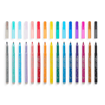 Rainbow Sparkle Glitter Markers - Set of 15 - My Little Thieves