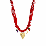 Red Bandana Charm Necklace Heart Locket | Kids Jewelry - My Little Thieves