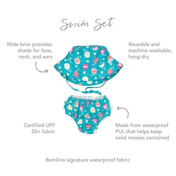 Reusable Baby Swim Diaper & Sun Hat Set - My Little Thieves