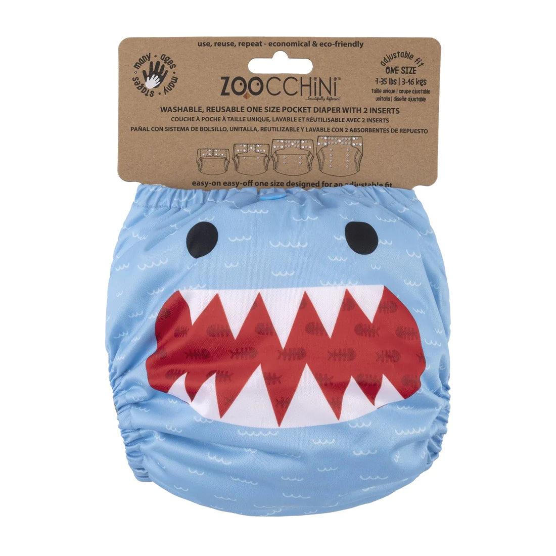  Reusable Cloth Pocket Diapers w/. 2 inserts - Shark - My Little Thieves