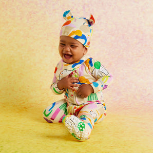 Halycon Nights Happy Herd Long Sleeve Baby Romper