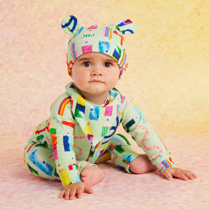 Halycon Nights Scribble Squad Long Sleeve Baby Romper