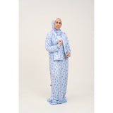 Rouqei Adult Prayer Outfit Blue Bow | Islamic Women Wear - My Little Thieves
