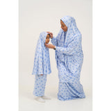 Rouqei Adult Prayer Outfit Blue Bow | Islamic Women Wear - My Little Thieves