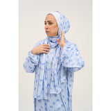 Rouqei Adult Prayer Outfit Blue Bow | Islamic Women Wear - My Little Thieves