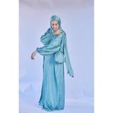 Rouqei Elegant Adult Satin Prayer Clothes With Wrap Around Scarf | Prayer Set - My Little Thieves