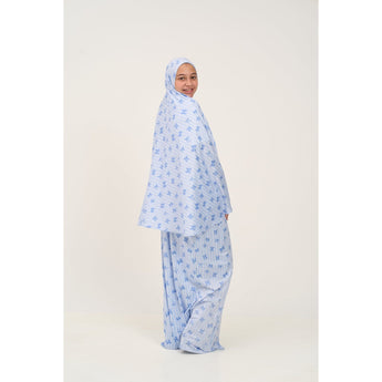 Rouqei Girls Prayer Set Blue Bow | Islamic Kids Wear - My Little Thieves