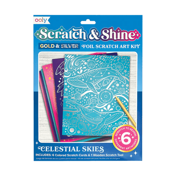 Scratch and Shine Foil Scratch Art Kit - Celestial Skies - My Little Thieves