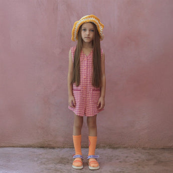 Seersucker Rose Girls Jumpsuit - My Little Thieves