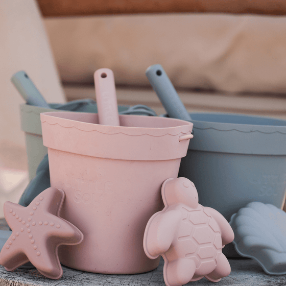 Silicone Beach Bucket and Spade 6 Pc Set - Powder Blue - My Little Thieves