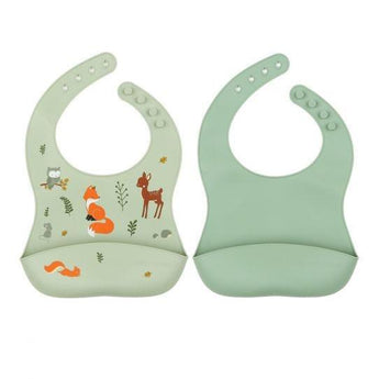 Silicone Bib Set of 2 - Forest Friends - My Little Thieves