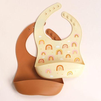 Silicone Bib Set of 2 - Rainbows - My Little Thieves