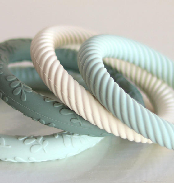 Silicone Teether Classic Sage Cream - My Little Thieves